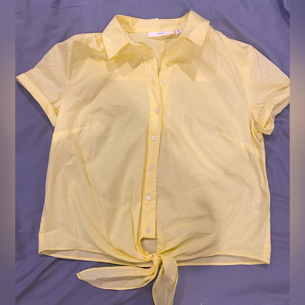 Yellow Short Sleeve Button Down /Tie [NWOT]